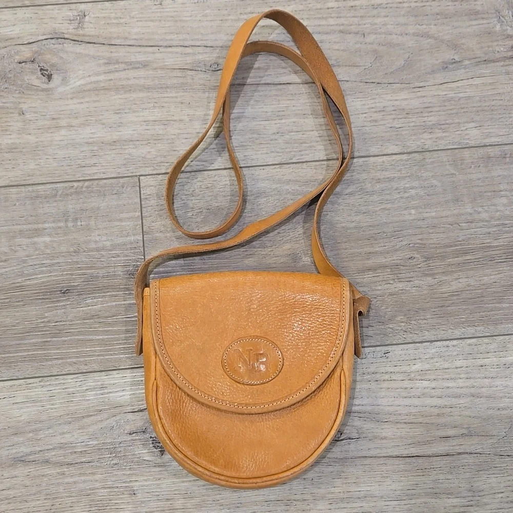 Vintage/Retro 90's Tan Leather Crossbody Northern Reflections Bag - Picture 10 of 10